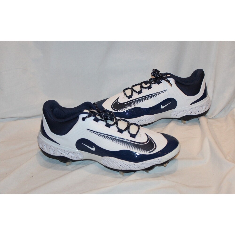 Nike Alpha Huarache Elite 4  Size 16 Baseball Low Top Molded Cleats WHITE BLUE